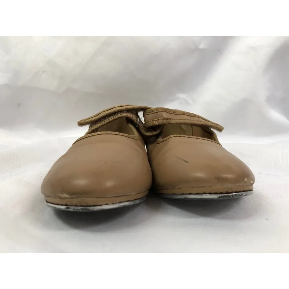 Pre-Owned Dance Tap Shoes Dance Class Child 13.5M Tan Mary Jane Easy Strap